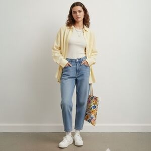 BDG UO High Rise Tapered Jeans -‎ Clean Girl Aesthetic - Light Wash 25